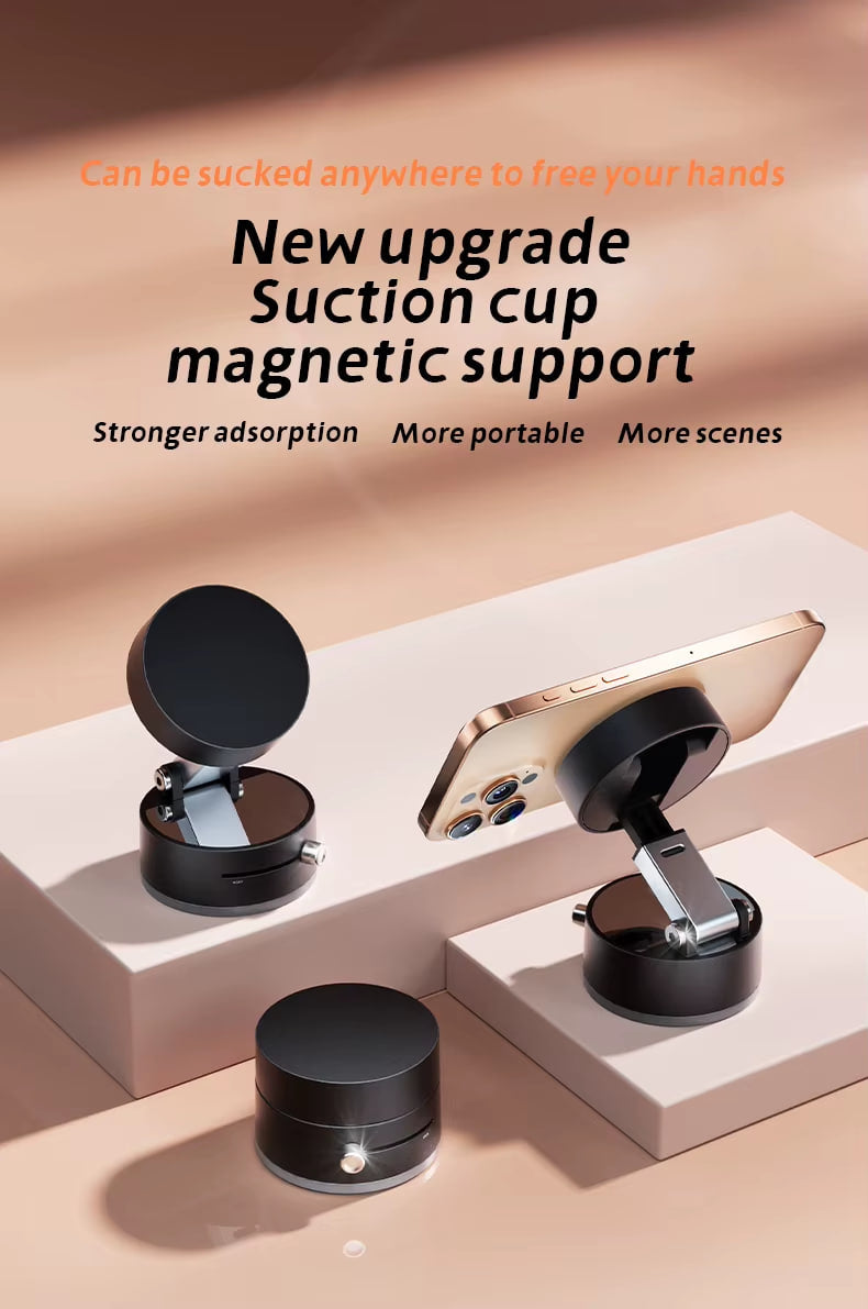 AutoStylePro™ Mini Vacuum Double Side Magnetic Suction Cup Holder Foldable Phone Bracket